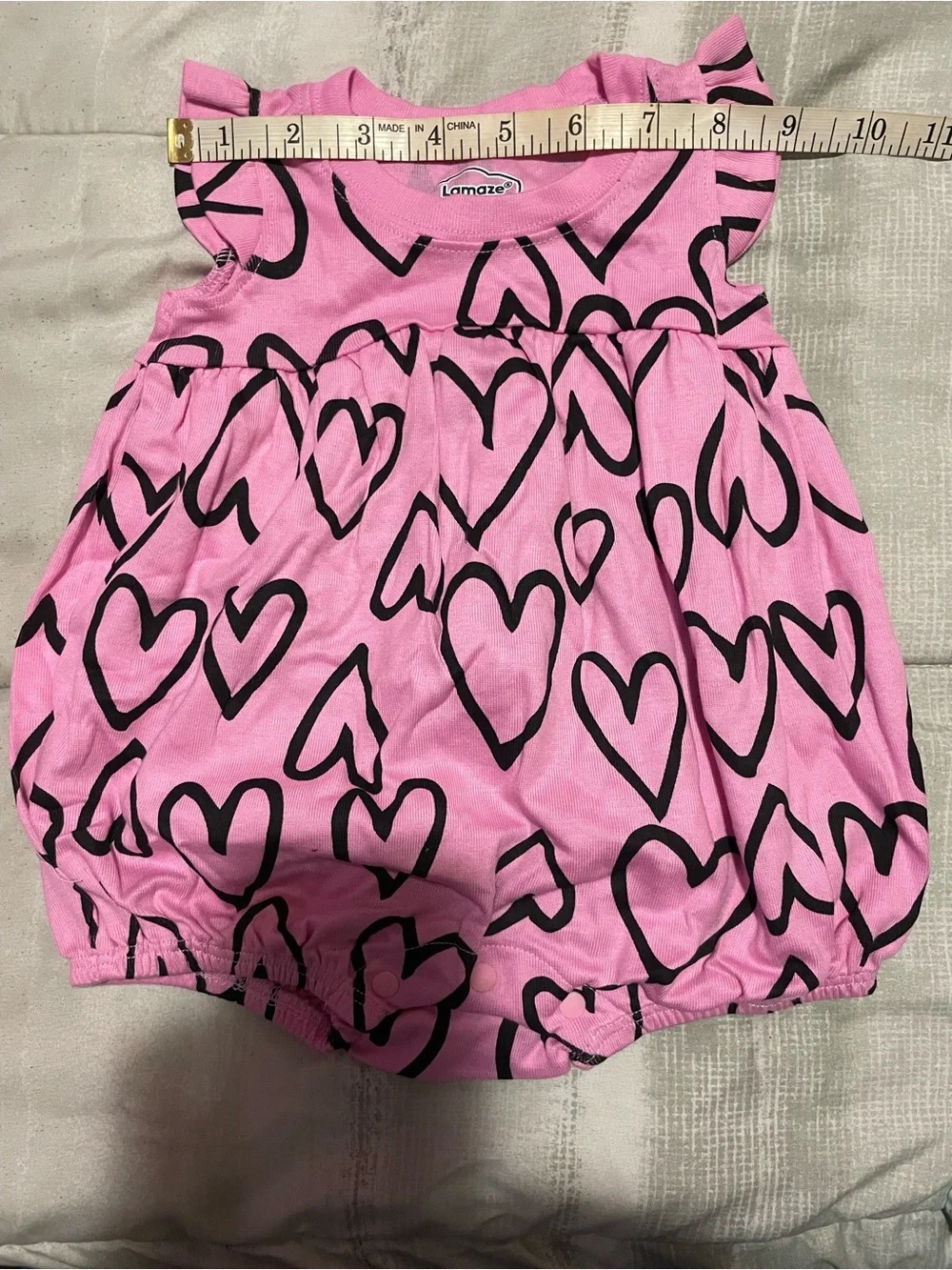 Lamaze Pink Heart Romper & White Rainbow Romper Pair